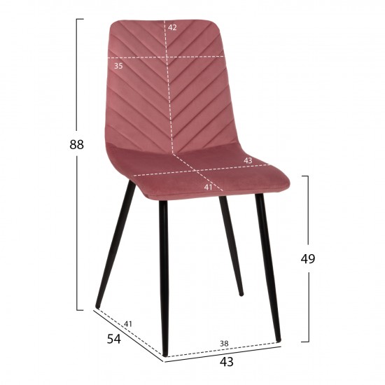 ΚΑΡΕΚΛΑ LATRELL ΒΕΛΟΥΔΟ ΣΑΠΙΟ ΜΗΛΟ ΜΕ ΜΑΥΡΑ ΜΕΤΑΛΛΙΚΑ ΠΟΔΙΑ 43x54x88Υεκ.