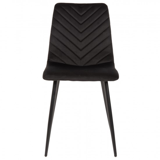 ΚΑΡΕΚΛΑ LATRELL ΒΕΛΟΥΔΟ ΜΑΥΡΟ ΜΕ ΜΑΥΡΑ ΜΕΤΑΛΛΙΚΑ ΠΟΔΙΑ 43x54x88Υεκ.