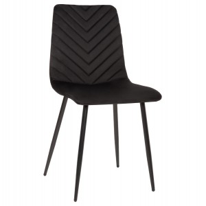 ΚΑΡΕΚΛΑ LATRELL ΒΕΛΟΥΔΟ ΜΑΥΡΟ ΜΕ ΜΑΥΡΑ ΜΕΤΑΛΛΙΚΑ ΠΟΔΙΑ 43x54x88Υεκ.