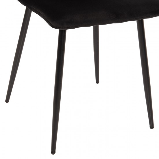 ΚΑΡΕΚΛΑ LATRELL ΒΕΛΟΥΔΟ ΜΑΥΡΟ ΜΕ ΜΑΥΡΑ ΜΕΤΑΛΛΙΚΑ ΠΟΔΙΑ 43x54x88Υεκ.