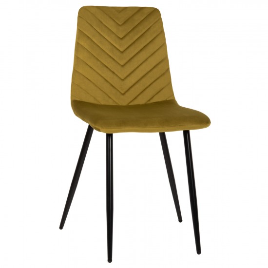 ΚΑΡΕΚΛΑ LATRELL ΒΕΛΟΥΔΟ ΛΑΔΙ ΜΕ ΜΑΥΡΑ ΜΕΤΑΛΛΙΚΑ ΠΟΔΙΑ 43x54x88Υεκ.