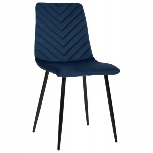 ΚΑΡΕΚΛΑ LATRELL ΒΕΛΟΥΔΟ ΜΠΛΕ ΜΕ ΜΑΥΡΑ ΜΕΤΑΛΛΙΚΑ ΠΟΔΙΑ 43x54x88Υεκ.