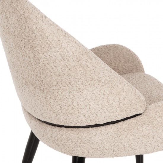 ΚΑΡΕΚΛΑ SARKY ΥΦΑΣΜΑ ΜΠΟΥΚΛΕ ΕΚΡΟΥ ΜΕ ΜΕΤΑΛΛΙΚΑ ΠΟΔΙΑ 55x62x89Yεκ.