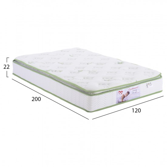 ΣΤΡΩΜΑ CONTINUOUS SPRING ΜΕ ΑΝΩΣΤΡΩΜΑ ALOE VERA 120X200 ΜΟΝΗΣ ΟΨΗΣ