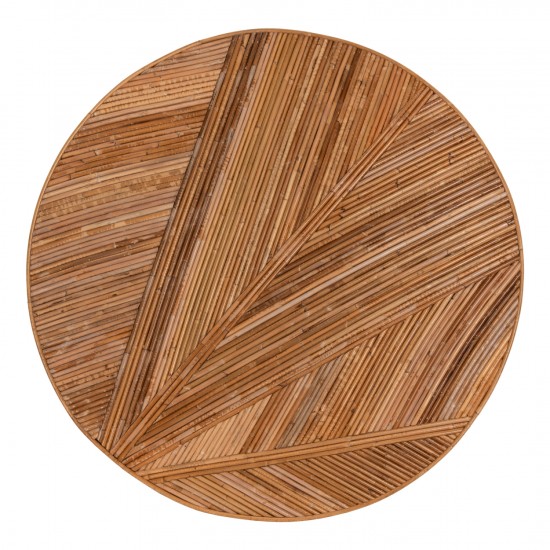 ΤΡΑΠΕΖΙ ΣΑΛΟΝΙΟΥ GATSBY ΣΤΡΟΓΓΥΛΟ RATTAN ΧΡΩΜΑ ΦΥΣΙΚΟ Φ100x50Yεκ.