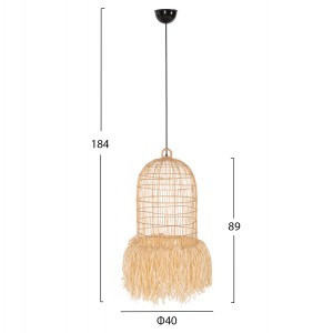 ΦΩΤΙΣΤΙΚΟ ΟΡΟΦΗΣ ΚΡΕΜΑΣΤΟ ΙΝΕΣ ΦΥΛΛΩΝ ΦΟΙΝΙΚΑ ΣΕ ΦΥΣΙΚΟ ΧΡΩΜΑ Φ40x184Υ εκ.