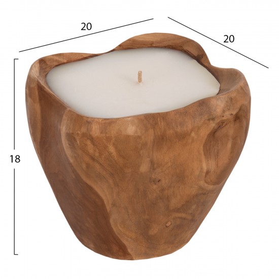 ΕΠΙΤΡΑΠΕΖΙΟ ΔΙΑΚΟΣΜΗΤΙΚΟ ΚΕΡΙ ΡΙΖΑ ΤΕΑΚ ΜΕ ΠΑΡΑΦΙΝΗ-ΦΥΣΙΚΟ ΛΕΥΚΟ 20x20x18Υεκ.