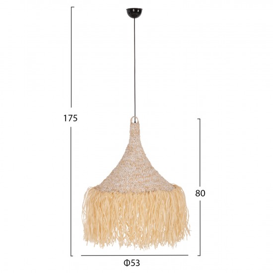 ΦΩΤΙΣΤΙΚΟ ΟΡΟΦΗΣ ΚΡΕΜΑΣΤΟ ΚΡΟΣΙΑ ΑΠΟ ΦΥΛΛΑ ΦΟΙΝΙΚΑ ΣΕ ΦΥΣΙΚΟ ΧΡΩΜΑ Φ53x45Yεκ.