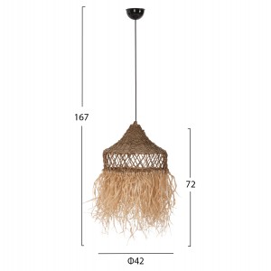 ΦΩΤΙΣΤΙΚΟ ΟΡΟΦΗΣ ΚΡΕΜΑΣΤΟ ΙΝΕΣ ΦΟΙΝΙΚΑ ΚΑΙ SEAGRASS ΚΡΟΣΙΑ Φ42x34Yεκ. ΦΥΣΙΚΟ