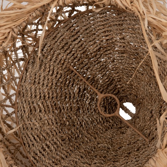 ΦΩΤΙΣΤΙΚΟ ΟΡΟΦΗΣ ΚΡΕΜΑΣΤΟ ΙΝΕΣ ΦΟΙΝΙΚΑ ΚΑΙ SEAGRASS ΚΡΟΣΙΑ Φ42x34Yεκ. ΦΥΣΙΚΟ