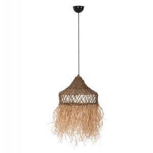 ΦΩΤΙΣΤΙΚΟ ΟΡΟΦΗΣ ΚΡΕΜΑΣΤΟ ΙΝΕΣ ΦΟΙΝΙΚΑ ΚΑΙ SEAGRASS ΚΡΟΣΙΑ Φ42x34Yεκ. ΦΥΣΙΚΟ