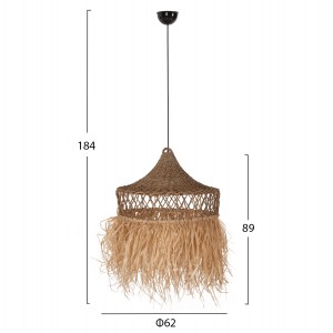 ΦΩΤΙΣΤΙΚΟ ΟΡΟΦΗΣ ΚΡΕΜΑΣΤΟ ΙΝΕΣ ΦΟΙΝΙΚΑ & SEAGRASS ΚΡΟΣΙΑ ΣΕ ΦΥΣΙΚΟ Φ62x42Yεκ.