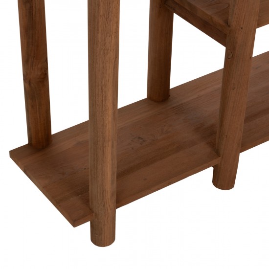 ΚΟΝΣΟΛΑ KUTAI ΑΝΑΚΥΚΛΩΜΕΝΟ ΞΥΛΟ ΤΕΑΚ ΣΕ ΦΥΣΙΚΟ RUSTIC 120x35x80Yεκ.