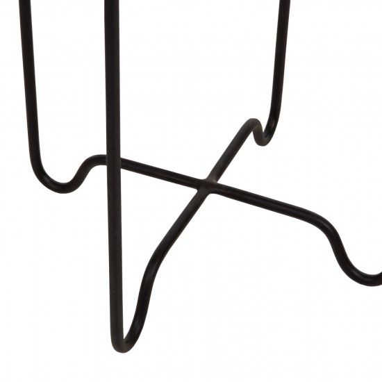 ΤΡΑΠΕΖΑΚΙ ΒΟΗΘΗΤΙΚΟ FLY RATTAN ΦΥΣΙΚΟ ΧΡΩΜΑ-ΜΕΤΑΛΛΙΚΗ ΒΑΣΗ ΜΑΥΡΗ Φ40x53Yεκ.