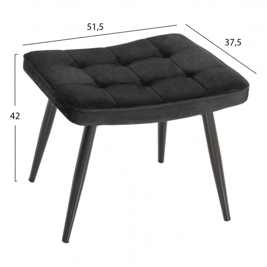 ΠΟΛΥΘΡΟΝΑ ΜΠΕΡΖΕΡΑ CRAWLEY ΜΕ ΥΠΟΠΟΔΙΟ ΜΑΥΡΟ ΒΕΛΟΥΔΟ 70x57x103Y εκ.