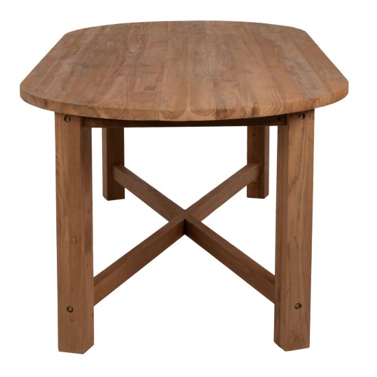 ΤΡΑΠΕΖΙ ΤΡΑΠΕΖΑΡΙΑΣ KUTAI ΜΑΣΙΦ ΑΝΑΚΥΚΛΩΜΕΝΟ ΞΥΛΟ ΤΕΑΚ ΦΥΣΙΚΟ 220x100x75Υ εκ.