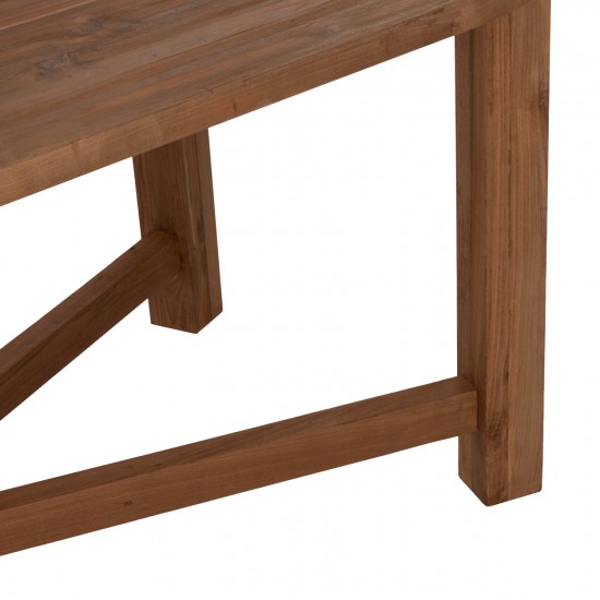 ΤΡΑΠΕΖΙ ΤΡΑΠΕΖΑΡΙΑΣ KUTAI ΜΑΣΙΦ ΑΝΑΚΥΚΛΩΜΕΝΟ ΞΥΛΟ ΤΕΑΚ ΦΥΣΙΚΟ 220x100x75Υ εκ.