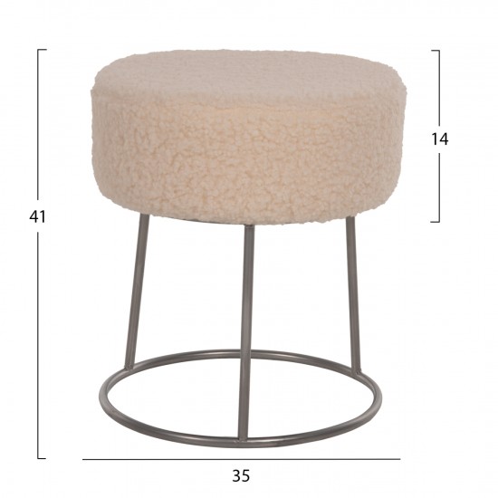 ΣΚΑΜΠΟ KARLO ΜΕ ΛΕΥΚΟ ΜΠΟΥΚΛΕ ΥΦΑΣΜΑ ΜΕ ΑΣΗΜΙ ΒΑΣΗ Φ35x41Υεκ.