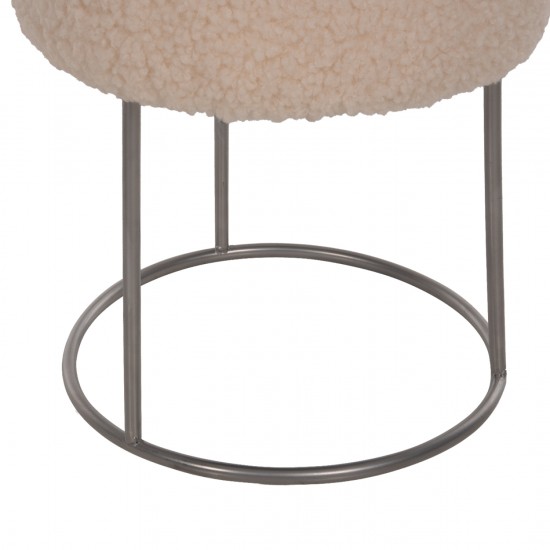 ΣΚΑΜΠΟ KARLO ΜΕ ΛΕΥΚΟ ΜΠΟΥΚΛΕ ΥΦΑΣΜΑ ΜΕ ΑΣΗΜΙ ΒΑΣΗ Φ35x41Υεκ.