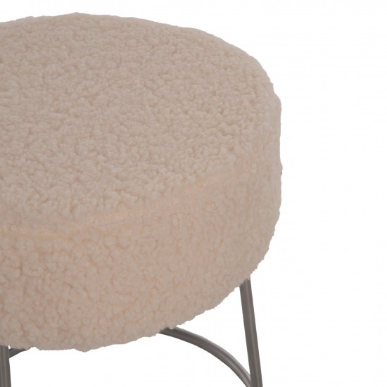 ΣΚΑΜΠΟ KARLO ΜΕ ΛΕΥΚΟ ΜΠΟΥΚΛΕ ΥΦΑΣΜΑ ΜΕ ΑΣΗΜΙ ΒΑΣΗ Φ35x41Υεκ.