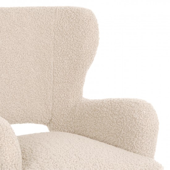 ΜΠΕΡΖΕΡΑ ΠΟΛΥΘΡΟΝΑ MYLIE ΜΠΟΥΚΛΕ ΥΦΑΣΜΑ ΕΚΡΟΥ 66X75X93Υ εκ.