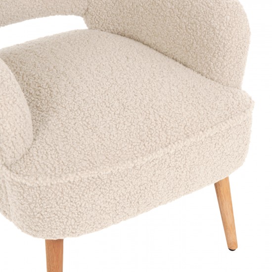 ΜΠΕΡΖΕΡΑ ΠΟΛΥΘΡΟΝΑ MYLIE ΜΠΟΥΚΛΕ ΥΦΑΣΜΑ ΕΚΡΟΥ 66X75X93Υ εκ.