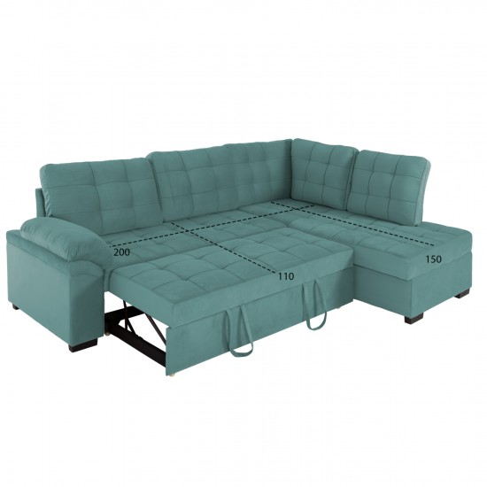 ΚΑΝΑΠΕΣ ΚΡΕΒΑΤΙ JADE ΔΕΞΙΑ ΓΩΝΙΑ ΒΕΡΑΜΑΝ ΒΕΛΟΥΔΟ 250x80-180x73-88Υεκ.