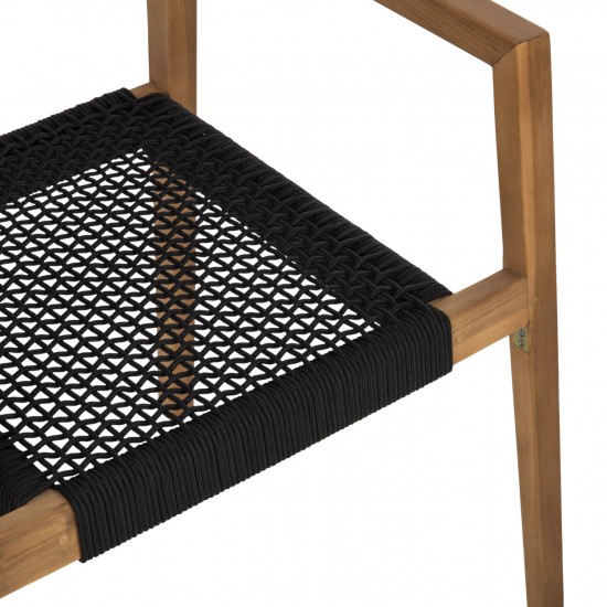 ΠΟΛΥΘΡΟΝΑ CHARLOTTE ΞΥΛΟ TEAK ΦΥΣΙΚΟ & ΜΑΥΡΟ ΣΧΟΙΝΙ 59x54x83Y εκ.