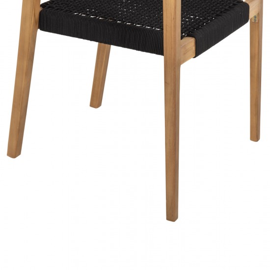 ΠΟΛΥΘΡΟΝΑ CHARLOTTE ΞΥΛΟ TEAK ΦΥΣΙΚΟ & ΜΑΥΡΟ ΣΧΟΙΝΙ 59x54x83Y εκ.