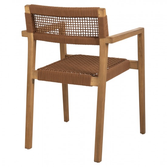 ΠΟΛΥΘΡΟΝΑ CHARLOTTE ΞΥΛΟ TEAK ΦΥΣΙΚΟ & ΚΑΦΕ ΣΧΟΙΝΙ 59x54x83Y εκ.