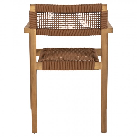 ΠΟΛΥΘΡΟΝΑ CHARLOTTE ΞΥΛΟ TEAK ΦΥΣΙΚΟ & ΚΑΦΕ ΣΧΟΙΝΙ 59x54x83Y εκ.