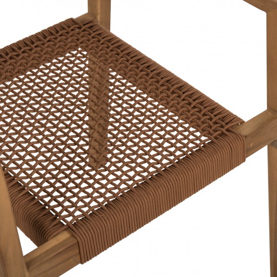 ΠΟΛΥΘΡΟΝΑ CHARLOTTE ΞΥΛΟ TEAK ΦΥΣΙΚΟ & ΚΑΦΕ ΣΧΟΙΝΙ 59x54x83Y εκ.