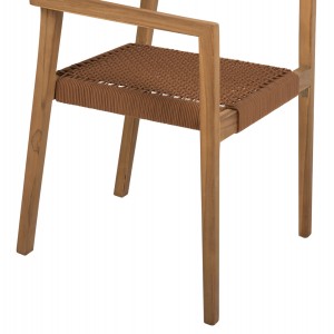 ΠΟΛΥΘΡΟΝΑ CHARLOTTE ΞΥΛΟ TEAK ΦΥΣΙΚΟ & ΚΑΦΕ ΣΧΟΙΝΙ 59x54x83Y εκ.