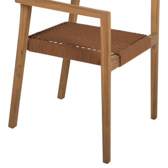 ΠΟΛΥΘΡΟΝΑ CHARLOTTE ΞΥΛΟ TEAK ΦΥΣΙΚΟ & ΚΑΦΕ ΣΧΟΙΝΙ 59x54x83Y εκ.