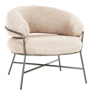 ΠΟΛΥΘΡΟΝΑ TRUDI ΑΠΟ ΜΠΟΥΚΛΕ ΛΕΥΚΟ ΜΕ ΑΣΗΜΙ ΣΚΕΛΕΤΟ 84x79x76Υ εκ.