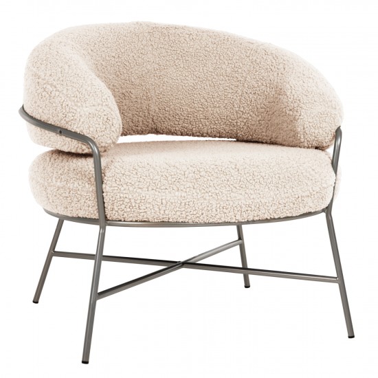 ΠΟΛΥΘΡΟΝΑ TRUDI ΑΠΟ ΜΠΟΥΚΛΕ ΛΕΥΚΟ ΜΕ ΑΣΗΜΙ ΣΚΕΛΕΤΟ 84x79x76Υ εκ.