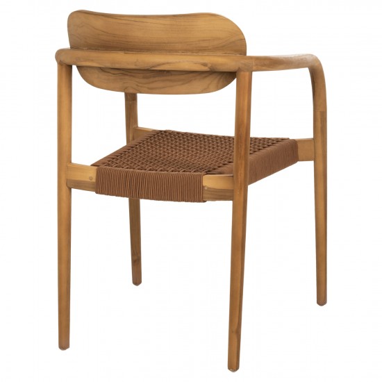 ΠΟΛΥΘΡΟΝΑ OSLO ΞΥΛΟ TEAK ΦΥΣΙΚΟ & ΚΑΦΕ ΣΧΟΙΝΙ 55x54x80Y εκ.