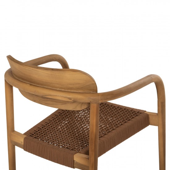 ΠΟΛΥΘΡΟΝΑ OSLO ΞΥΛΟ TEAK ΦΥΣΙΚΟ & ΚΑΦΕ ΣΧΟΙΝΙ 55x54x80Y εκ.