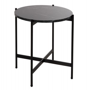 ΒΟΗΘΗΤΙΚΟ ΤΡΑΠΕΖΙ MDF ΜΑΥΡΟ ΜΑΡΜΑΡΟ-ΜΑΥΡΗ ΜΕΤΑΛΛΙΚΗ ΒΑΣΗ Φ50x55Υεκ.