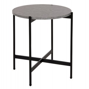 ΒΟΗΘΗΤΙΚΟ ΤΡΑΠΕΖΙ MDF ΓΚΡΙ ΜΑΡΜΑΡΟ-ΜΑΥΡΗ ΜΕΤΑΛΛΙΚΗ ΒΑΣΗ Φ50x55Υεκ.