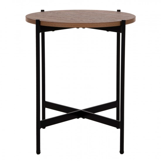 ΒΟΗΘΗΤΙΚΟ ΤΡΑΠΕΖΙ MDF ΚΑΡΥΔΙ-ΜΑΥΡΗ ΜΕΤΑΛΛΙΚΗ ΒΑΣΗ Φ50x55Υεκ.