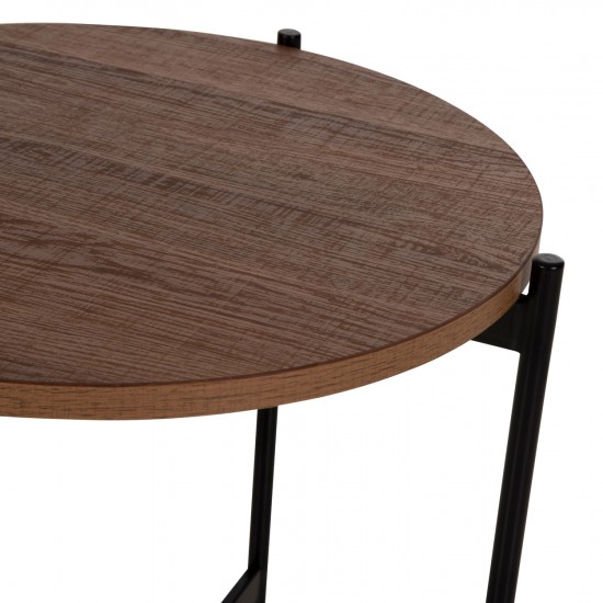 ΒΟΗΘΗΤΙΚΟ ΤΡΑΠΕΖΙ MDF ΚΑΡΥΔΙ-ΜΑΥΡΗ ΜΕΤΑΛΛΙΚΗ ΒΑΣΗ Φ50x55Υεκ.