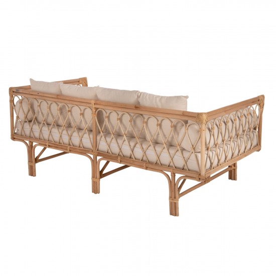 ΚΑΝΑΠΕΣ-ΚΡΕΒΑΤΙ ΕΞ. ΧΩΡΟΥ ALIKI RATTAΝ ΦΥΣΙΚΟ-ΜΠΕΖ ΜΑΞΙΛΑΡΙΑ 200x100x86Yεκ.