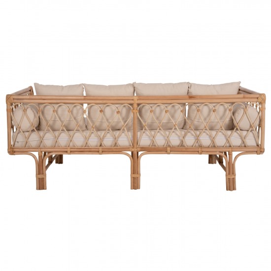 ΚΑΝΑΠΕΣ-ΚΡΕΒΑΤΙ ΕΞ. ΧΩΡΟΥ ALIKI RATTAΝ ΦΥΣΙΚΟ-ΜΠΕΖ ΜΑΞΙΛΑΡΙΑ 200x100x86Yεκ.