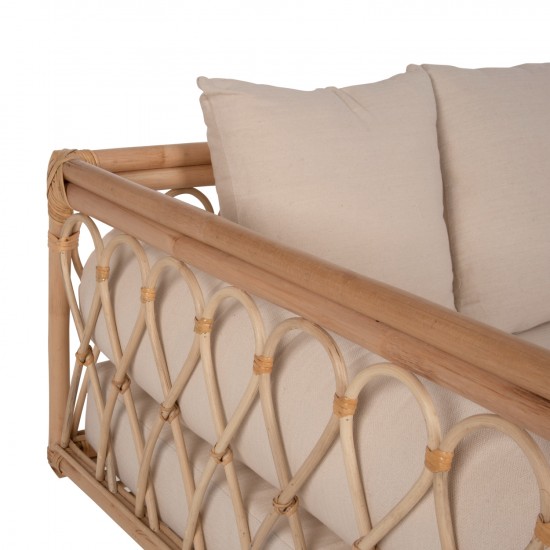 ΚΑΝΑΠΕΣ-ΚΡΕΒΑΤΙ ΕΞ. ΧΩΡΟΥ ALIKI RATTAΝ ΦΥΣΙΚΟ-ΜΠΕΖ ΜΑΞΙΛΑΡΙΑ 200x100x86Yεκ.