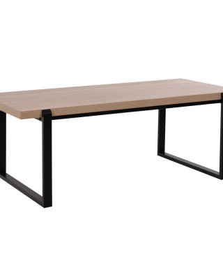 ΤΡΑΠΕΖΙ ΣΑΛΟΝΙΟΥ MDF SONOMA-ΜΑΥΡΗ ΜΕΤΑΛΛΙΚΗ ΒΑΣΗ 120x60X46Yεκ.