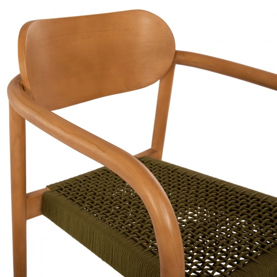 ΠΟΛΥΘΡΟΝΑ OSLO ΞΥΛΟ TEAK ΦΥΣΙΚΟ & ΠΡΑΣΙΝΟ ΣΧΟΙΝΙ 55x54x80Yεκ.