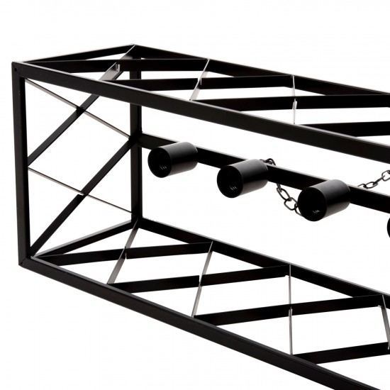 ΦΩΤΙΣΤΙΚΟ ΟΡΟΦΗΣ ΚΡΕΜΑΣΤΟ 6ΦΩΤΟ-ΜΑΥΡΟΣ ΜΕΤΑΛΛΙΚΟΣ ΣΚΕΛΕΤΟΣ 77,5x25x101Yεκ.