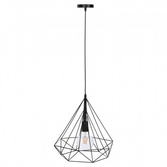 ΦΩΤΙΣΤΙΚΟ ΟΡΟΦΗΣ ΚΡΕΜΑΣΤΟ ΜΑΥΡΟ ΜΕΤΑΛΛΙΚΟ ΚΑΠΕΛΟ 32x37x128Yεκ.