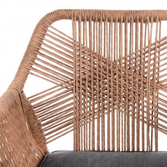 ΠΟΛΥΘΡΟΝΑ TOPIN ΑΛΟΥΜΙΝΙΟ ΛΕΥΚΟ-P.E. RATTAN ΑΝΟΙΧΤΟ ΚΑΦΕ-ΜΑΞΙΛΑΡΙ ΓΚΡΙ 57x65x84Υ εκ